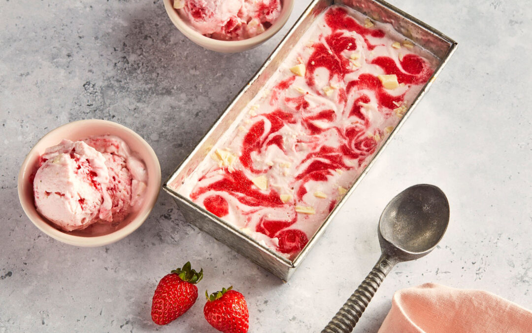 Strawberry Swirl White Chocolate “Ice Cream”