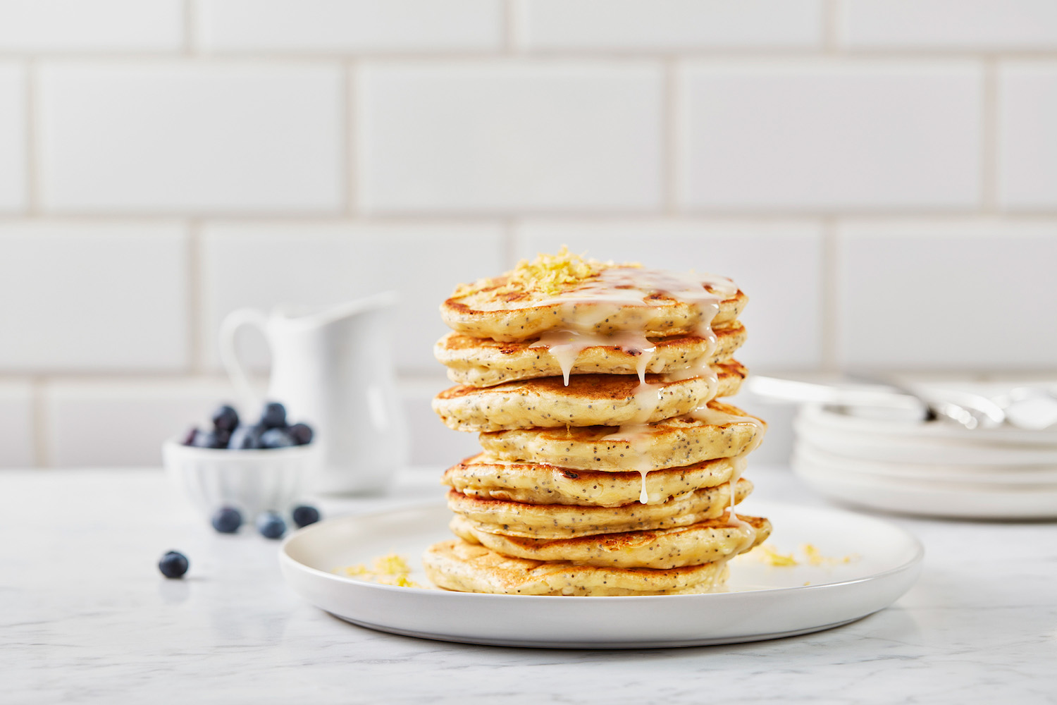 Lemon Poppy Seed Cottage Cheese Pancakes | Breakstone's
