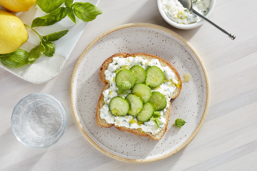 Cucumber Herb Cheese Toast