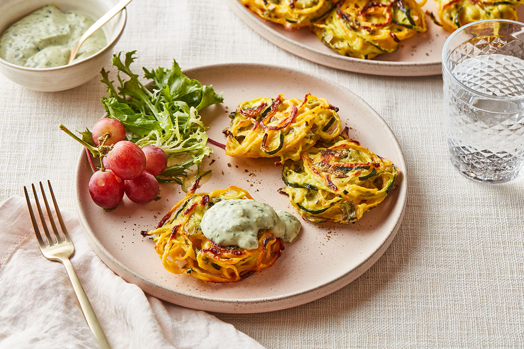Spiral Vegetable Cottage Cheese Fritters | Breakstone's