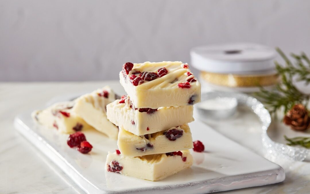 White Chocolate Cranberry Fudge