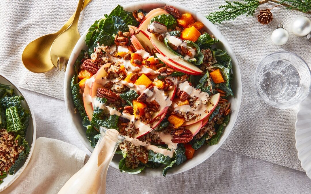 Butternut Squash and Quinoa Salad with Chili Sour Cream Dressing