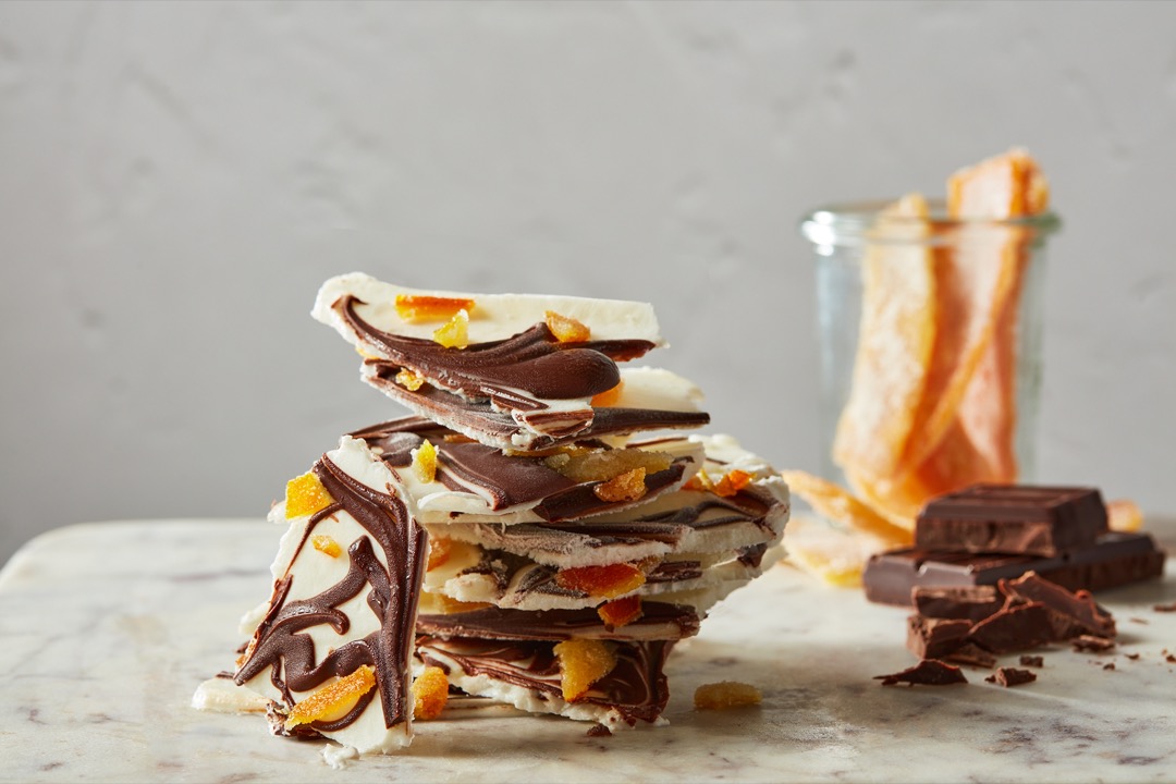 Candied Citrus and Dark Chocolate Swirl Bark | Breakstone's