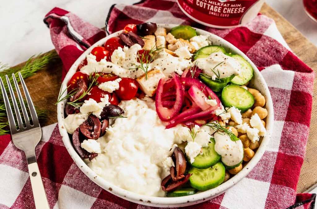 Greek Salad Cottage Cheese Bowl