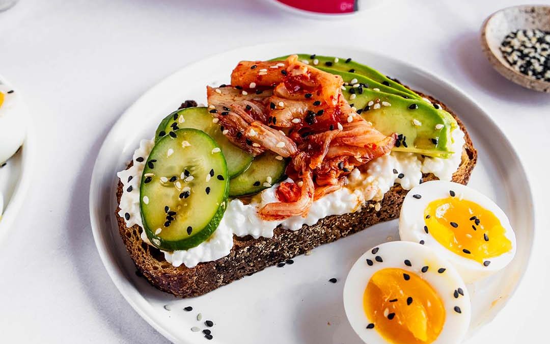 Cottage Cheese Toast with Kimchi